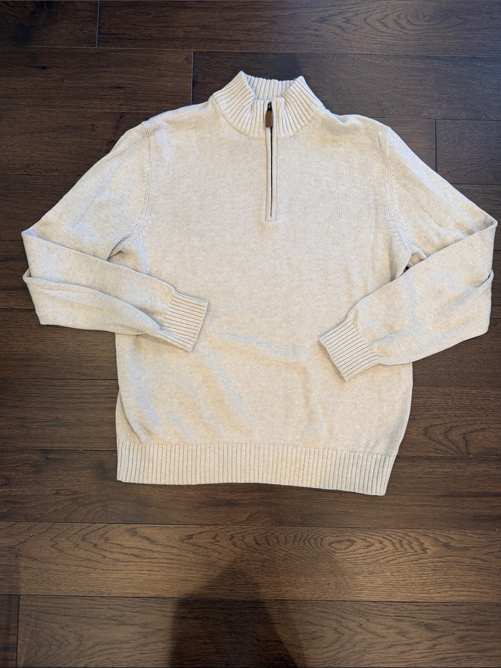St. John's Bay Cream Half-Zip Ribbed Sweater Size Large - C47-044